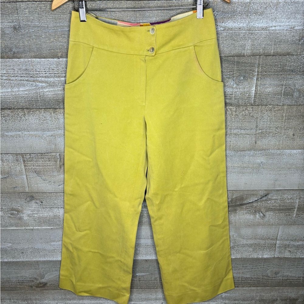 Marni US 12 made in Italy green cropped khaki office career trouser pants